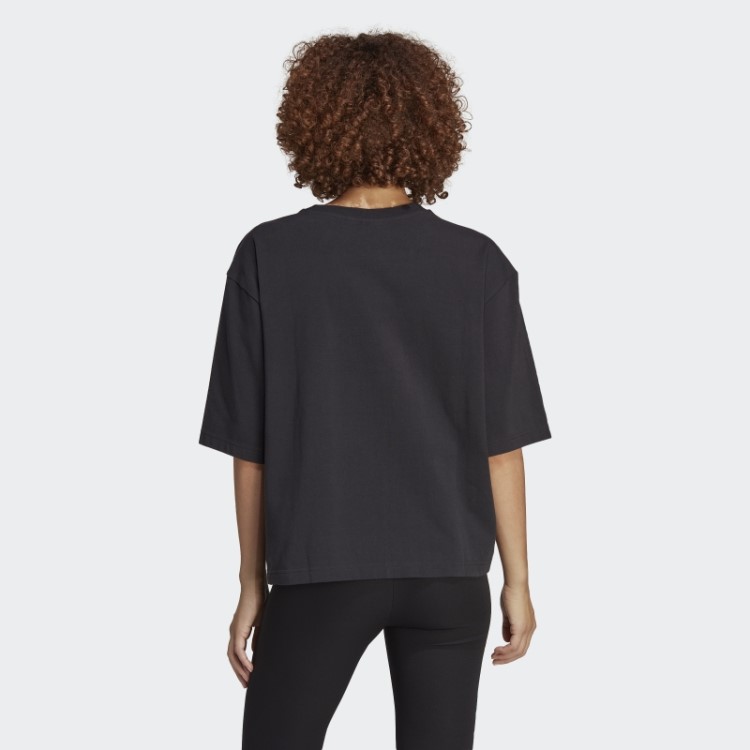 Camiseta Preta Originals Com Trevo Houndstooth E Enchimento Adidas