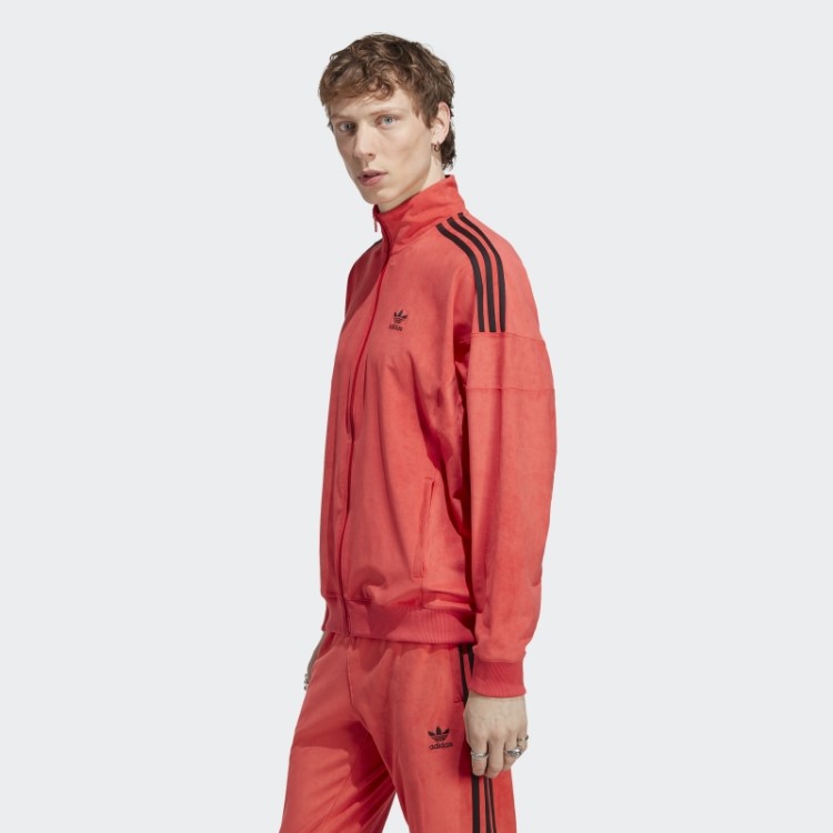 Jaqueta De Pelúcia Vermelha Adidas Adicolor Classics