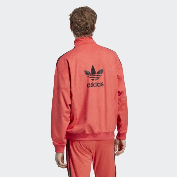 Jaqueta De Pelúcia Vermelha Adidas Adicolor Classics