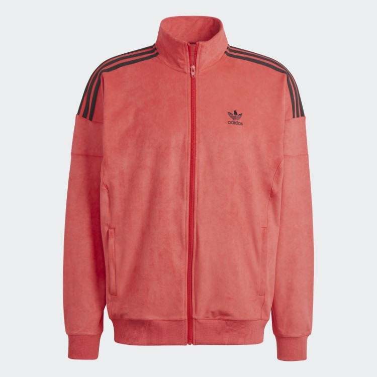 Jaqueta De Pelúcia Vermelha Adidas Adicolor Classics