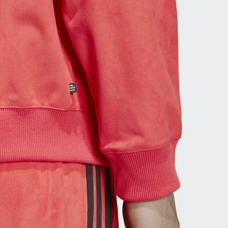 Jaqueta De Pelúcia Vermelha Adidas Adicolor Classics