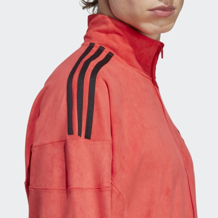 Jaqueta De Pelúcia Vermelha Adidas Adicolor Classics