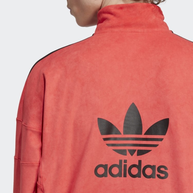 Jaqueta De Pelúcia Vermelha Adidas Adicolor Classics