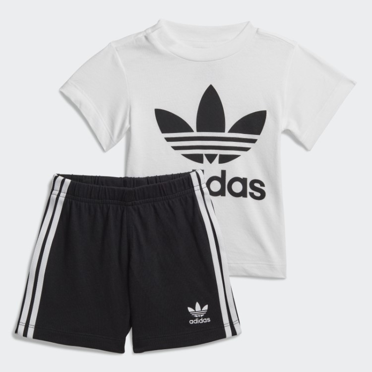 Conjunto De Camiseta Com Shorts Trefoil Adidas Moda Preta