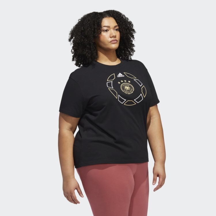 Camiseta Oversized Preta Da Alemanha Para A Copa Do Mundo (tamanho Grande) Adidas