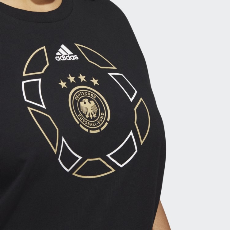 Camiseta Oversized Preta Da Alemanha Para A Copa Do Mundo (tamanho Grande) Adidas