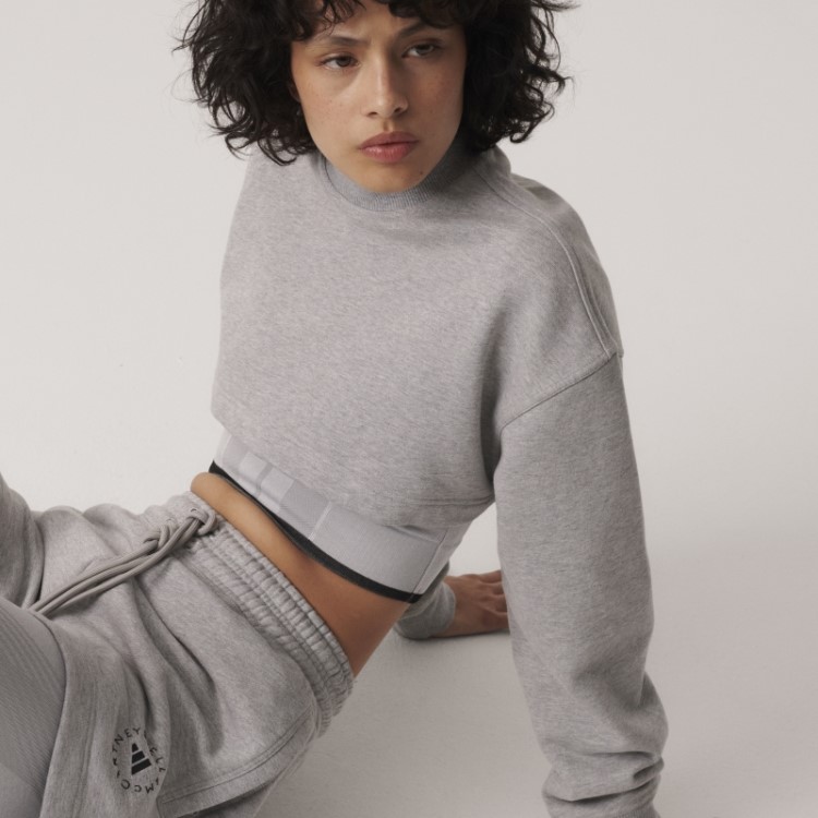 Moletom Cropped Fashion Cinza Médio Adidas By Stella Mccartney Truecasuals