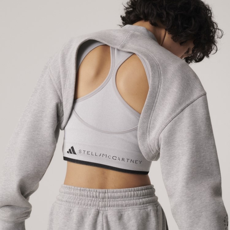 Moletom Cropped Fashion Cinza Médio Adidas By Stella Mccartney Truecasuals