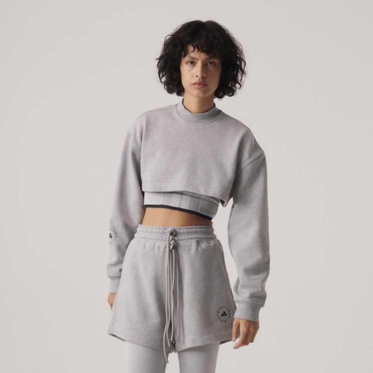 Moletom Cropped Adidas By Stella Mccartney Truecasuals Cinza Médio