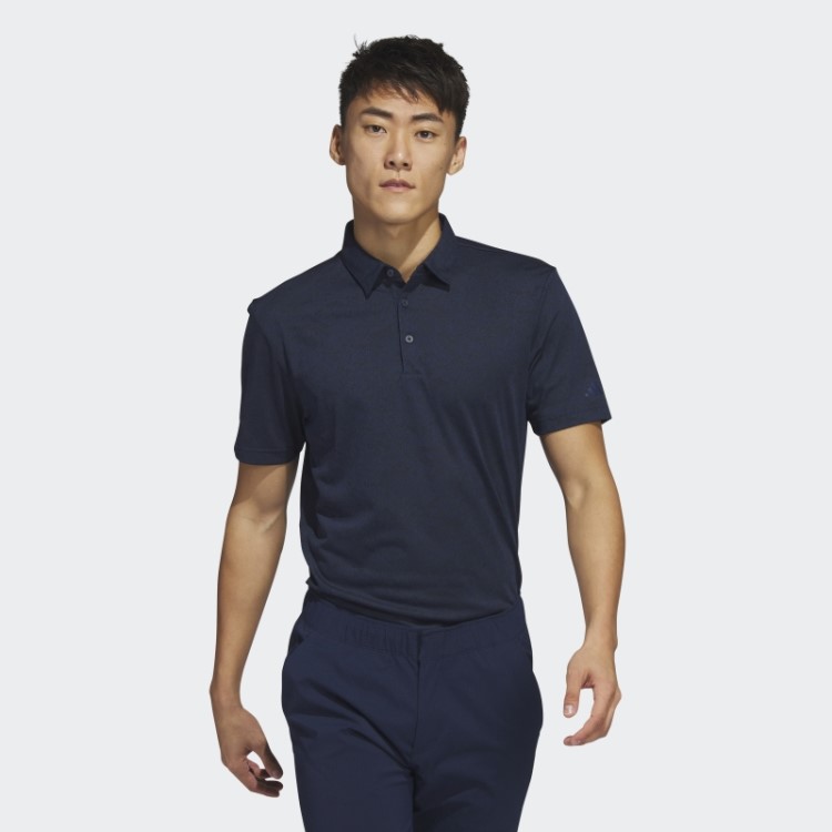 Adidas Camisa Polo Golf Jacquard Texturizada Azul Marinho