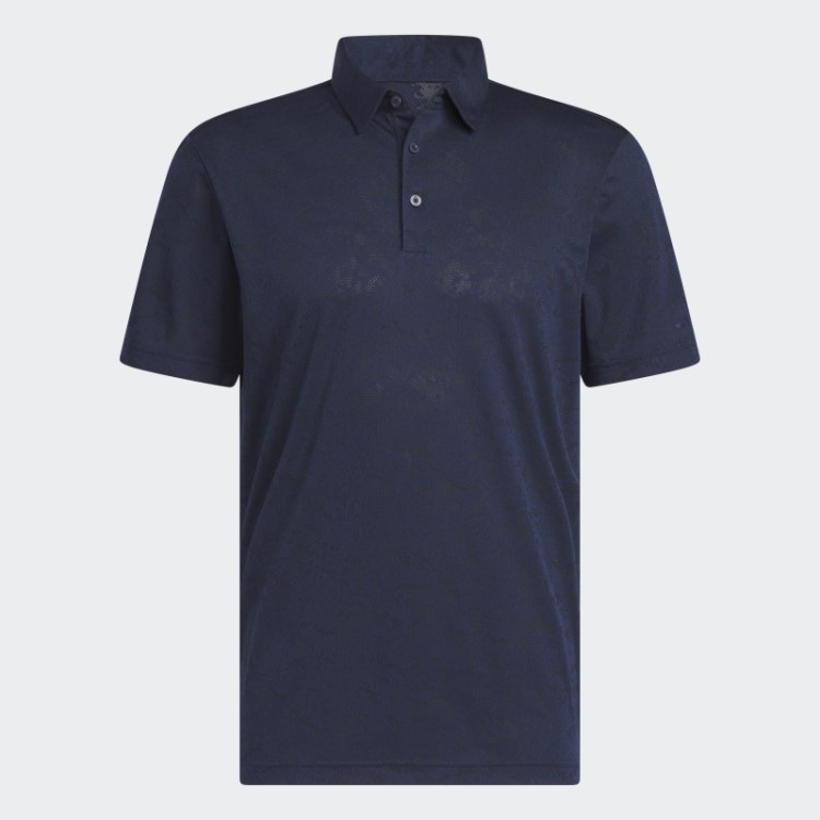 Adidas Camisa Polo Golf Jacquard Texturizada Azul Marinho