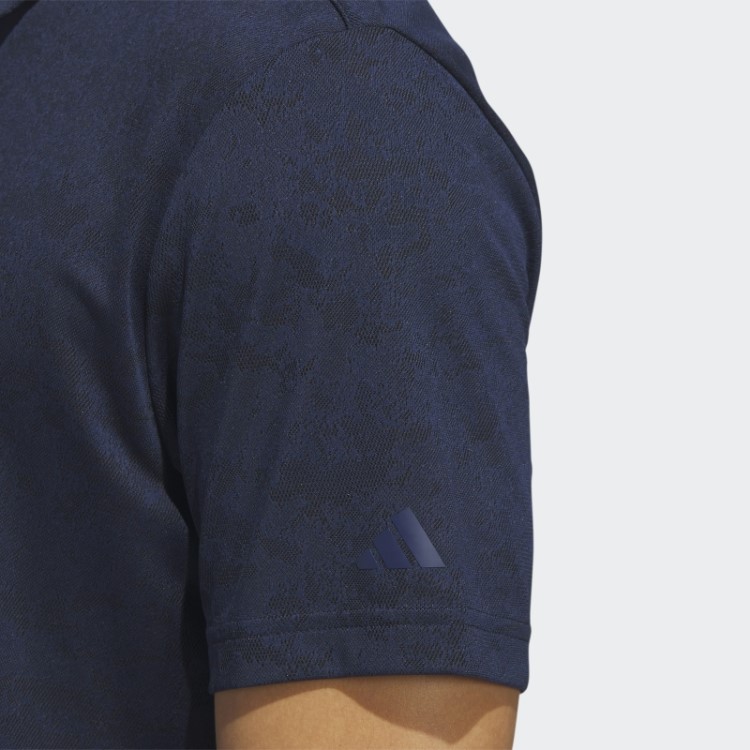 Adidas Camisa Polo Golf Jacquard Texturizada Azul Marinho