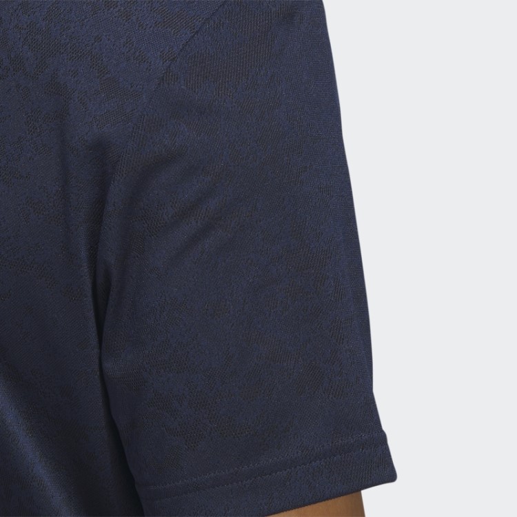 Adidas Camisa Polo Golf Jacquard Texturizada Azul Marinho
