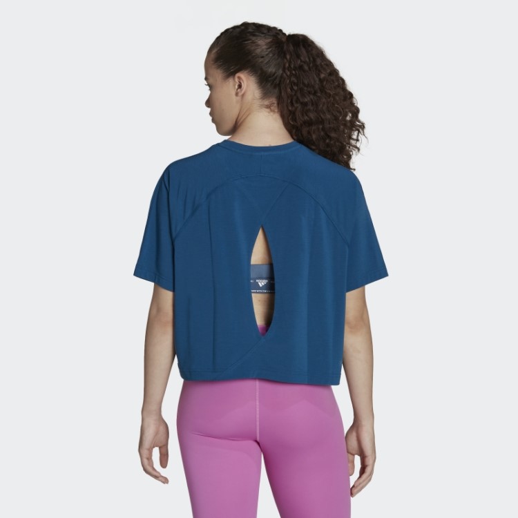 Camiseta Adidas Marine Aeroready Com Amarração Nas Costas