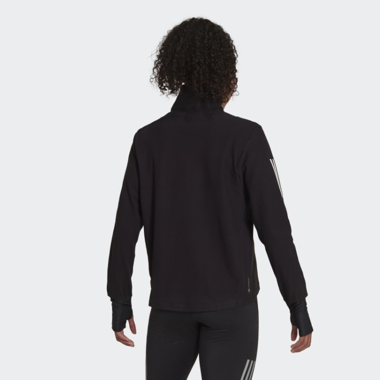 Moletom Preto Adidas Own The Run Running Com Zíper 1/2