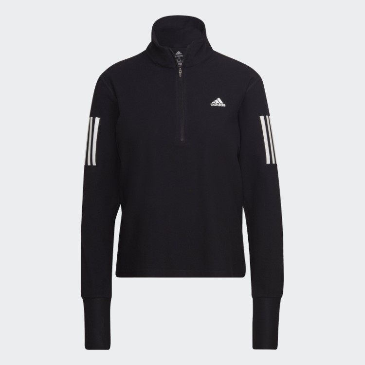 Moletom Preto Adidas Own The Run Running Com Zíper 1/2
