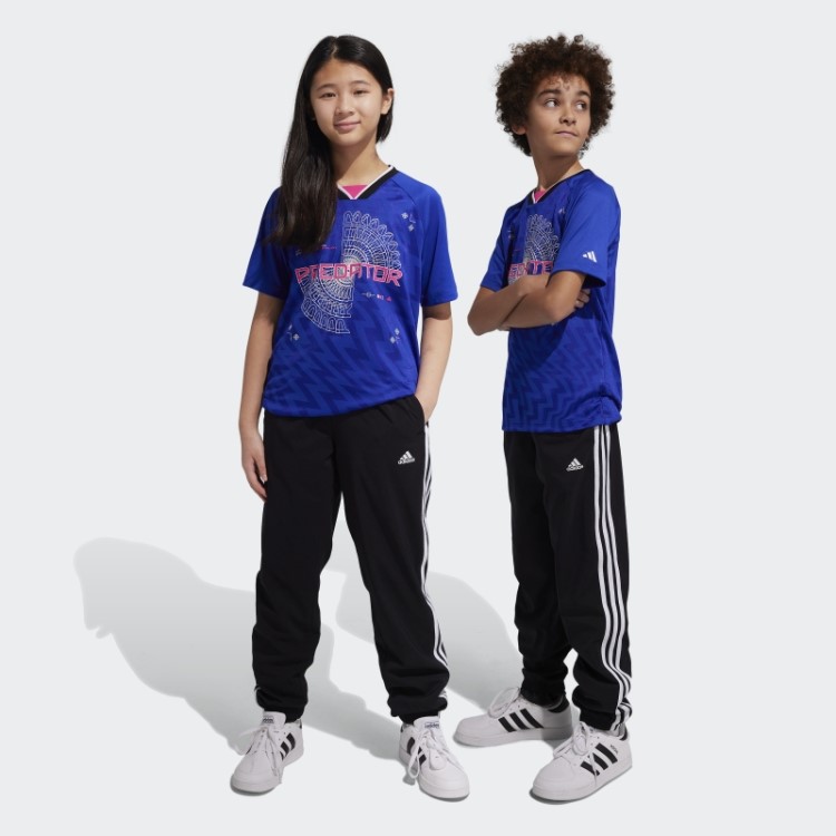 Calça Em Tecido Adidas Black Essentials Com As Três Listras