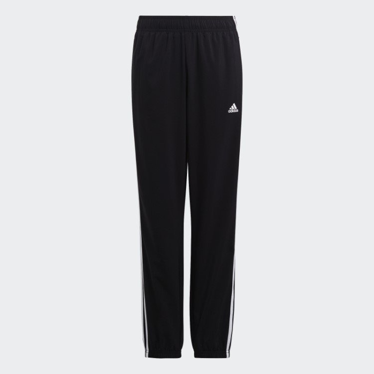 Calça Em Tecido Adidas Black Essentials Com As Três Listras