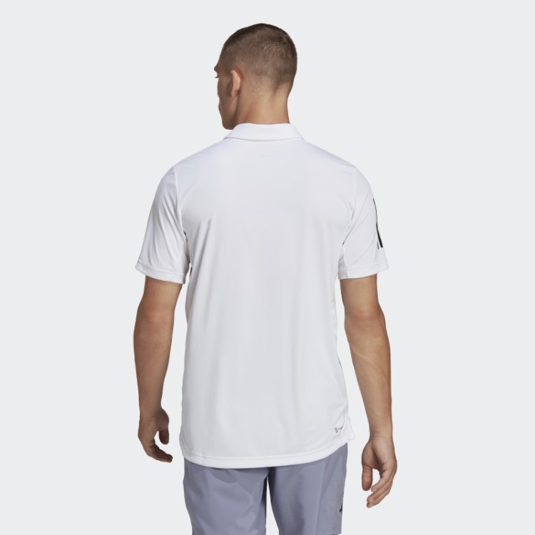 Camisa Polo De Tênis Branca Adidas Club Com As Três Listras