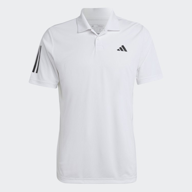 Camisa Polo De Tênis Branca Adidas Club Com As Três Listras