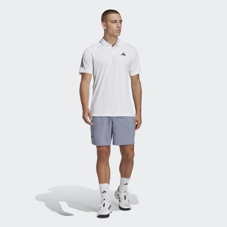 Camisa Polo De Tênis Branca Adidas Club Com As Três Listras