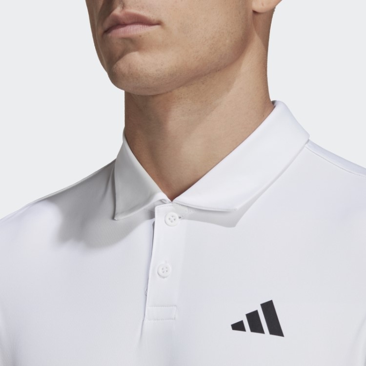 Camisa Polo De Tênis Branca Adidas Club Com As Três Listras