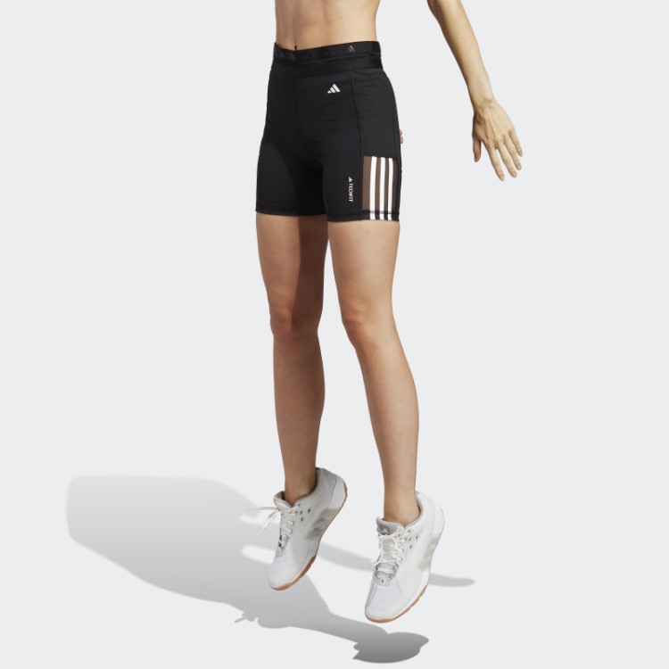 Leggings Curtas De 5 Polegadas Pretas Techfit Hyperglam Da Adidas