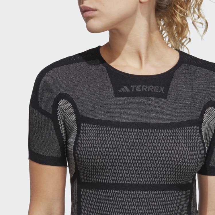 Camiseta Preta De Manga Curta Baselayer Adidas Terrex Drynamo
