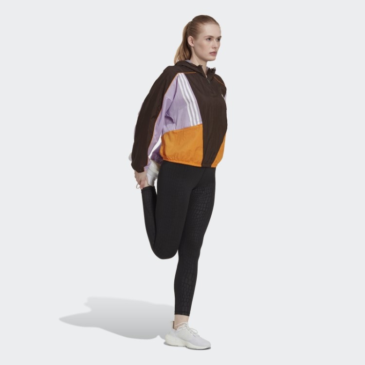 Adidas Top Marrom Escuro Hyperglam Com Capuz