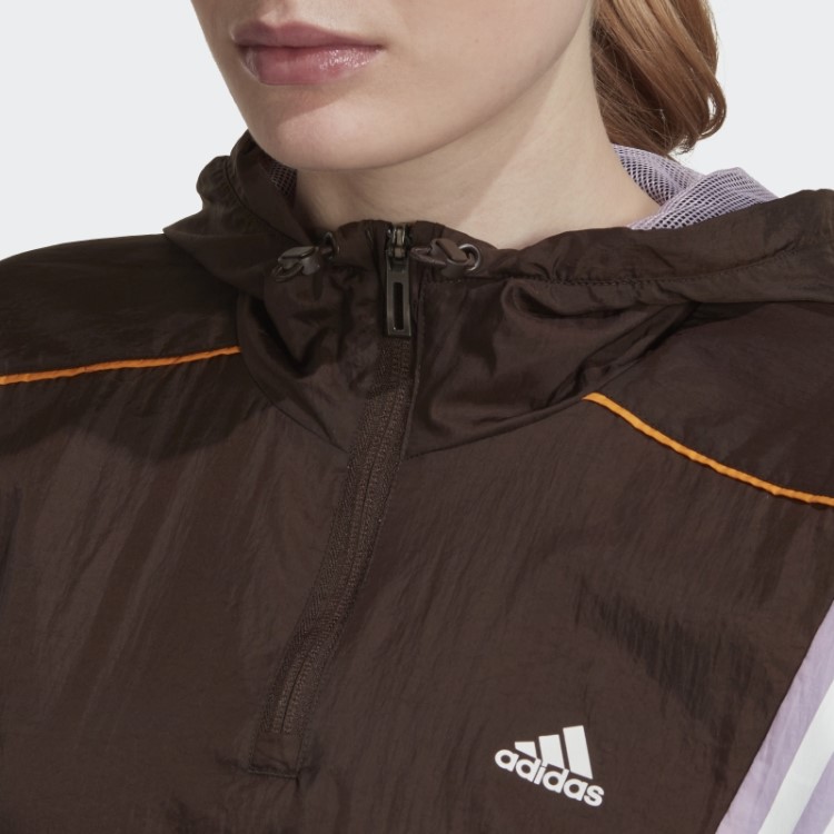 Adidas Top Marrom Escuro Hyperglam Com Capuz