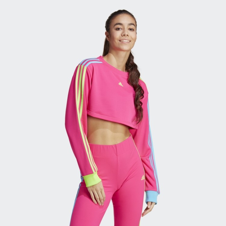 Moletom Cropped Kidcore Rosa Choque Adidas