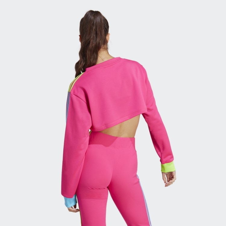 Moletom Cropped Kidcore Rosa Choque Adidas