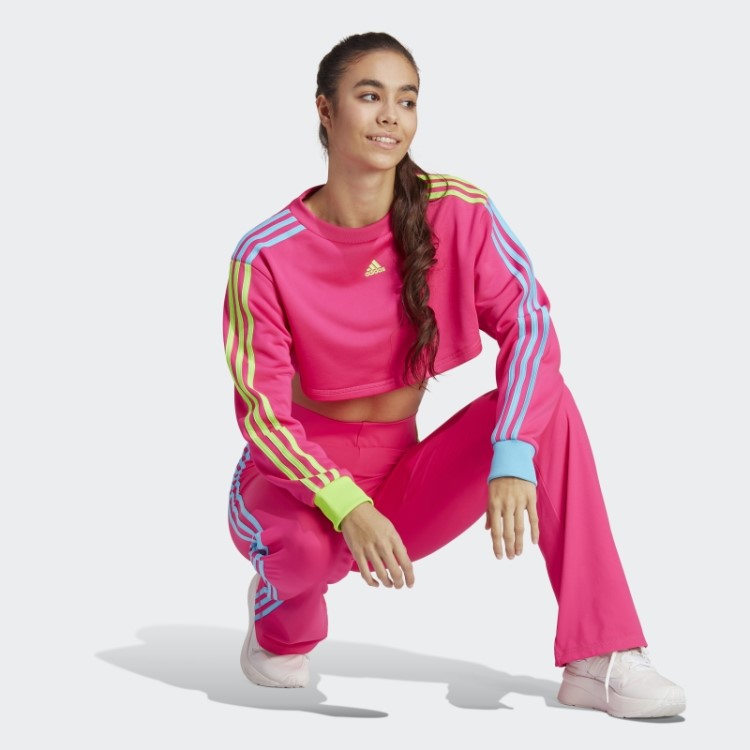 Moletom Cropped Kidcore Rosa Choque Adidas