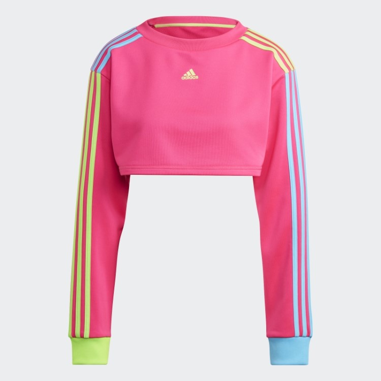 Moletom Cropped Kidcore Rosa Choque Adidas
