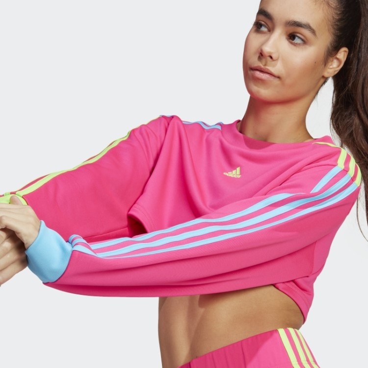 Moletom Cropped Kidcore Rosa Choque Adidas