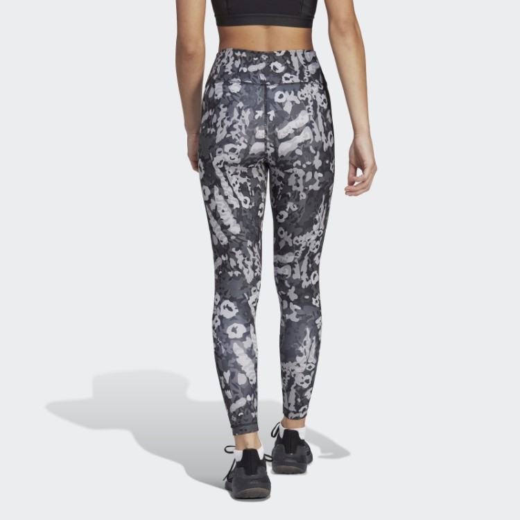 Leggings 7/8 Estampadas Essenciais Do Trem Cintura Alta Adidas Mgh Cinza Sólido