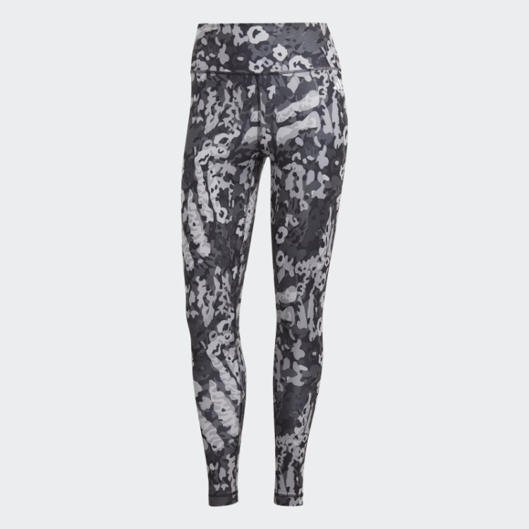 Leggings 7/8 Estampadas Essenciais Do Trem Cintura Alta Adidas Mgh Cinza Sólido