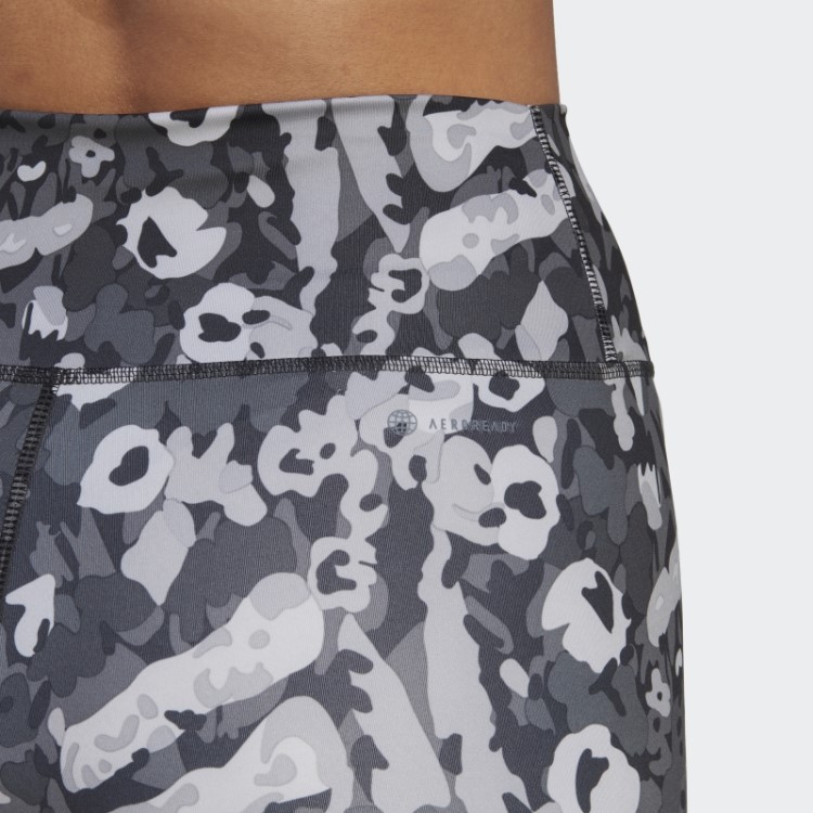 Leggings 7/8 Estampadas Essenciais Do Trem Cintura Alta Adidas Mgh Cinza Sólido