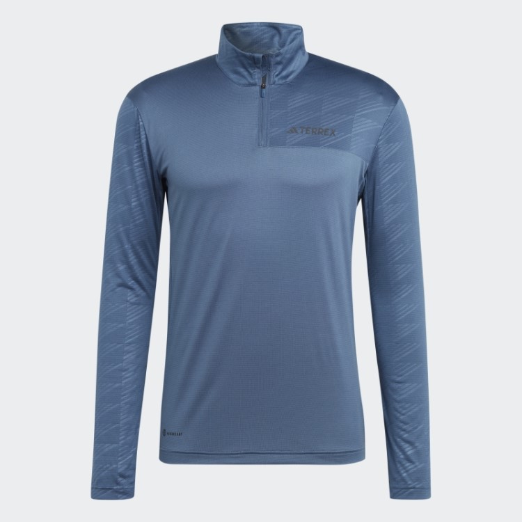 Adidas Terrex Top De Aço Manga Longa Com Meio Zíper