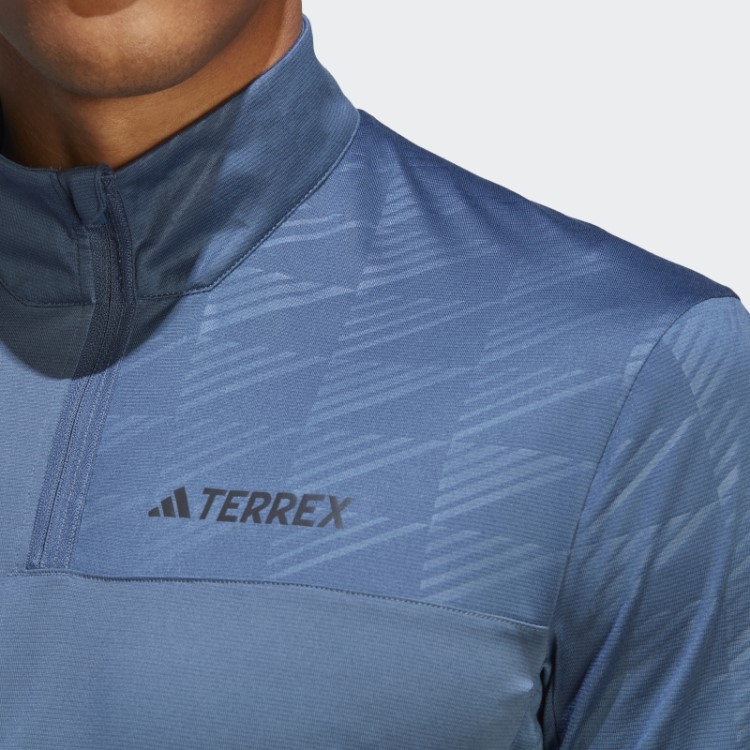 Adidas Terrex Top De Aço Manga Longa Com Meio Zíper