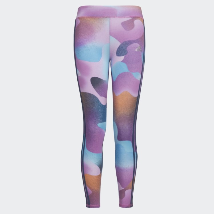 Lilás Meia-calça Adidas Allover Estampada Em Algodão Com As Três Listras Florais