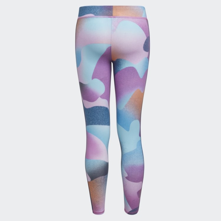 Lilás Meia-calça Adidas Allover Estampada Em Algodão Com As Três Listras Florais