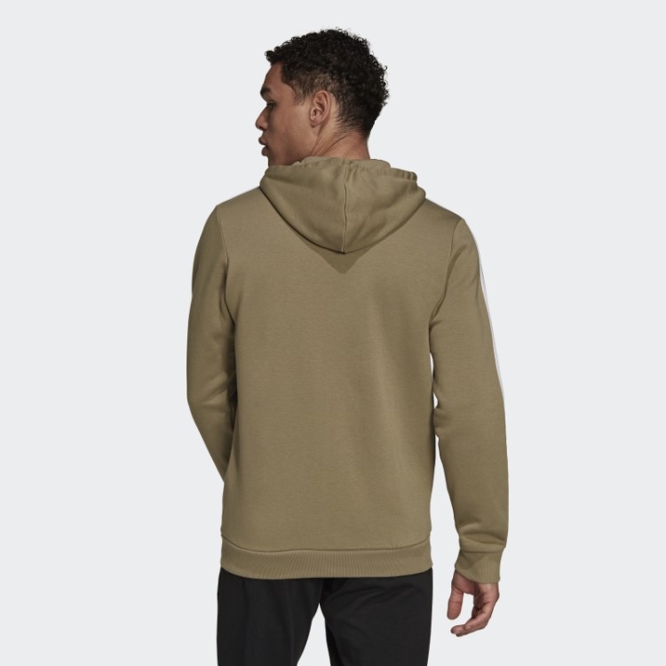Essentials Moletom Com Capuz E Zíper Nas Três Listras Verde Orbit Adidas
