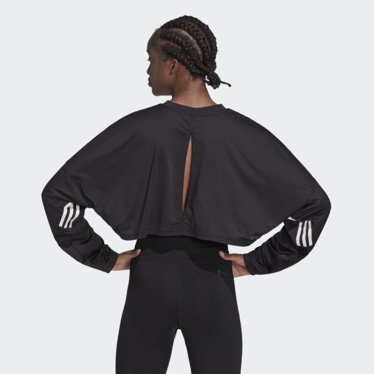 Hyperglam Cut 3 Stripes Moletom Oversized Leve Adidas Preto