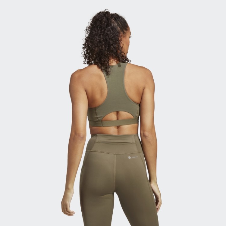 Sutiã De Corrida De Suporte Médio Verde-oliva Adidas