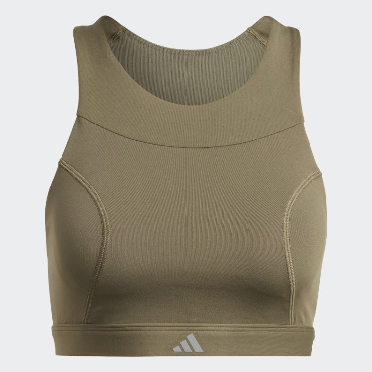 Sutiã De Corrida De Suporte Médio Verde-oliva Adidas