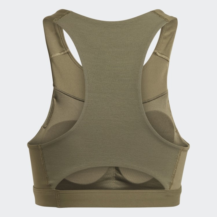 Sutiã De Corrida De Suporte Médio Verde-oliva Adidas