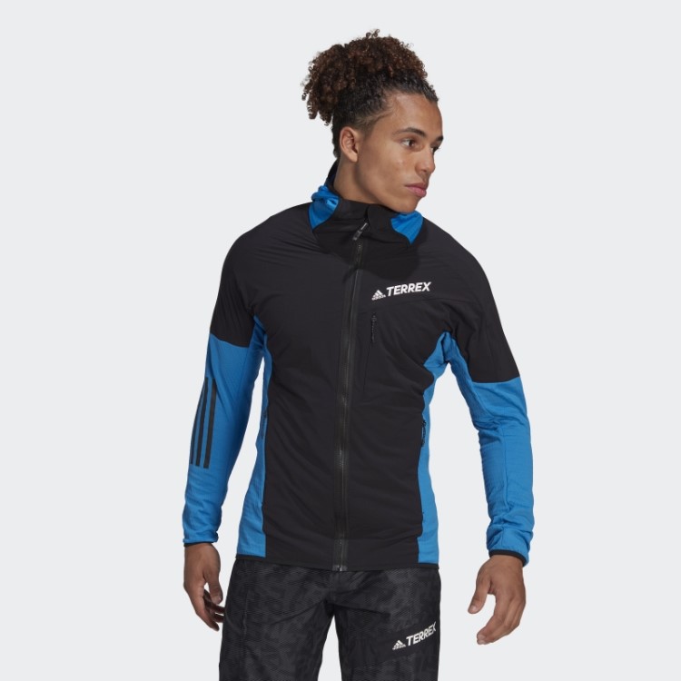 Jaqueta Com Capuz Azul Choque Techrock Flooce Wind Adidas