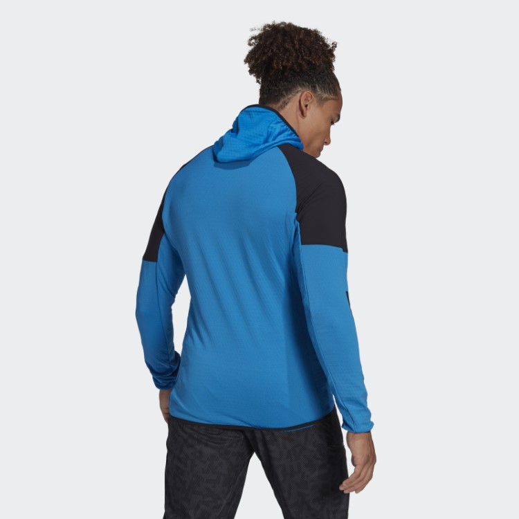 Jaqueta Com Capuz Azul Choque Techrock Flooce Wind Adidas