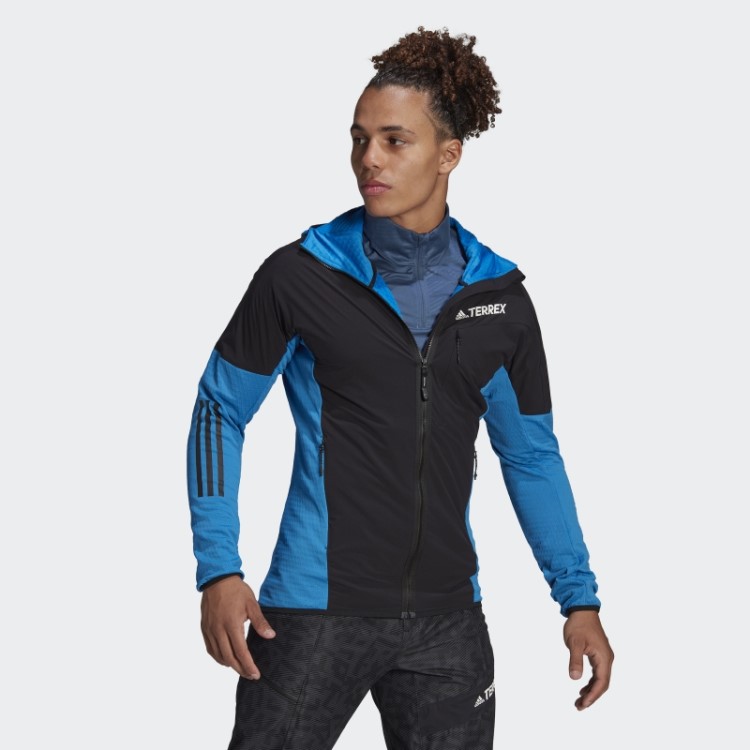 Jaqueta Com Capuz Azul Choque Techrock Flooce Wind Adidas